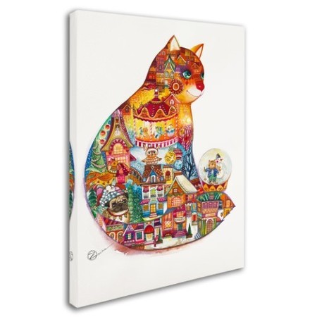 Trademark Fine Art Oxana Ziaka 'Christmas Cat 2' Canvas Art, 35x47 ALI11550-C3547GG